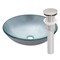 Novatto ARGENTO Glass Vessel Bathroom Sink Set, Brushed Nickel TIG-7032BN - alternate 1